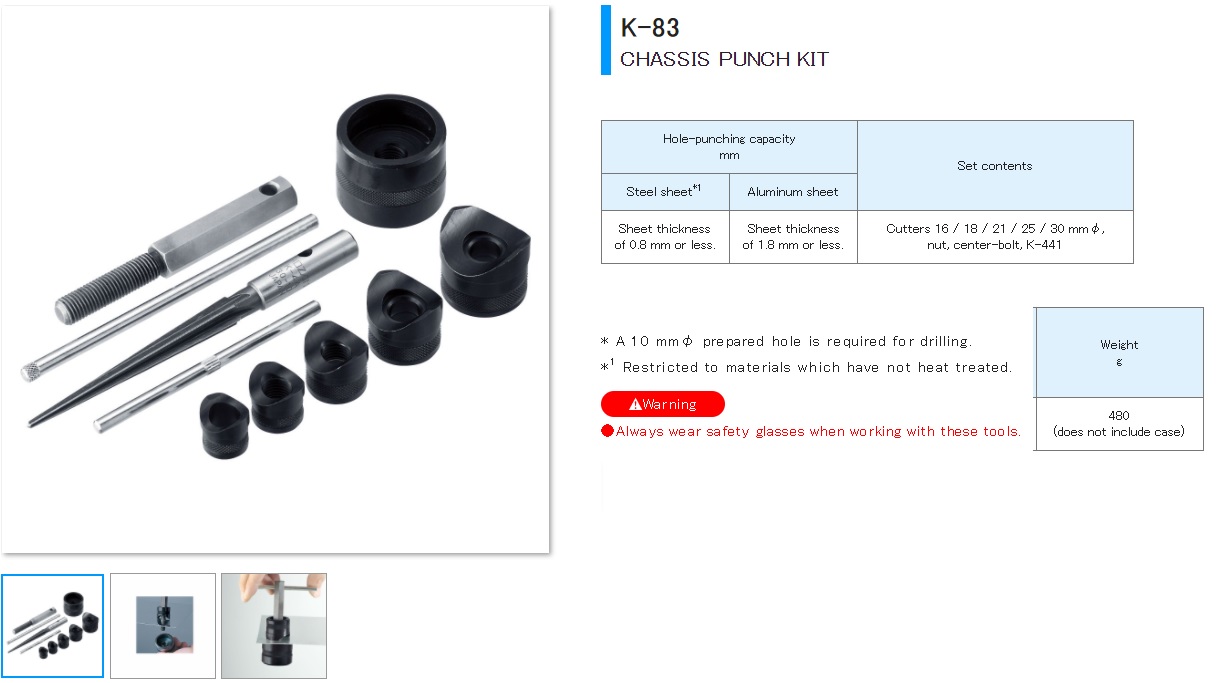 Ichiban Precision Sdn Bhd Hozan Hozan Hand Nibbling Tool, Chassis Punch Kit